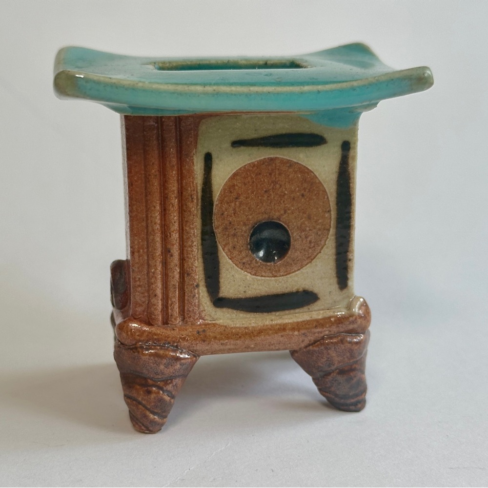 Asian Inspired Studio Pottery | VTG Ceramic Bud Vase | Tangeman & Tunstall